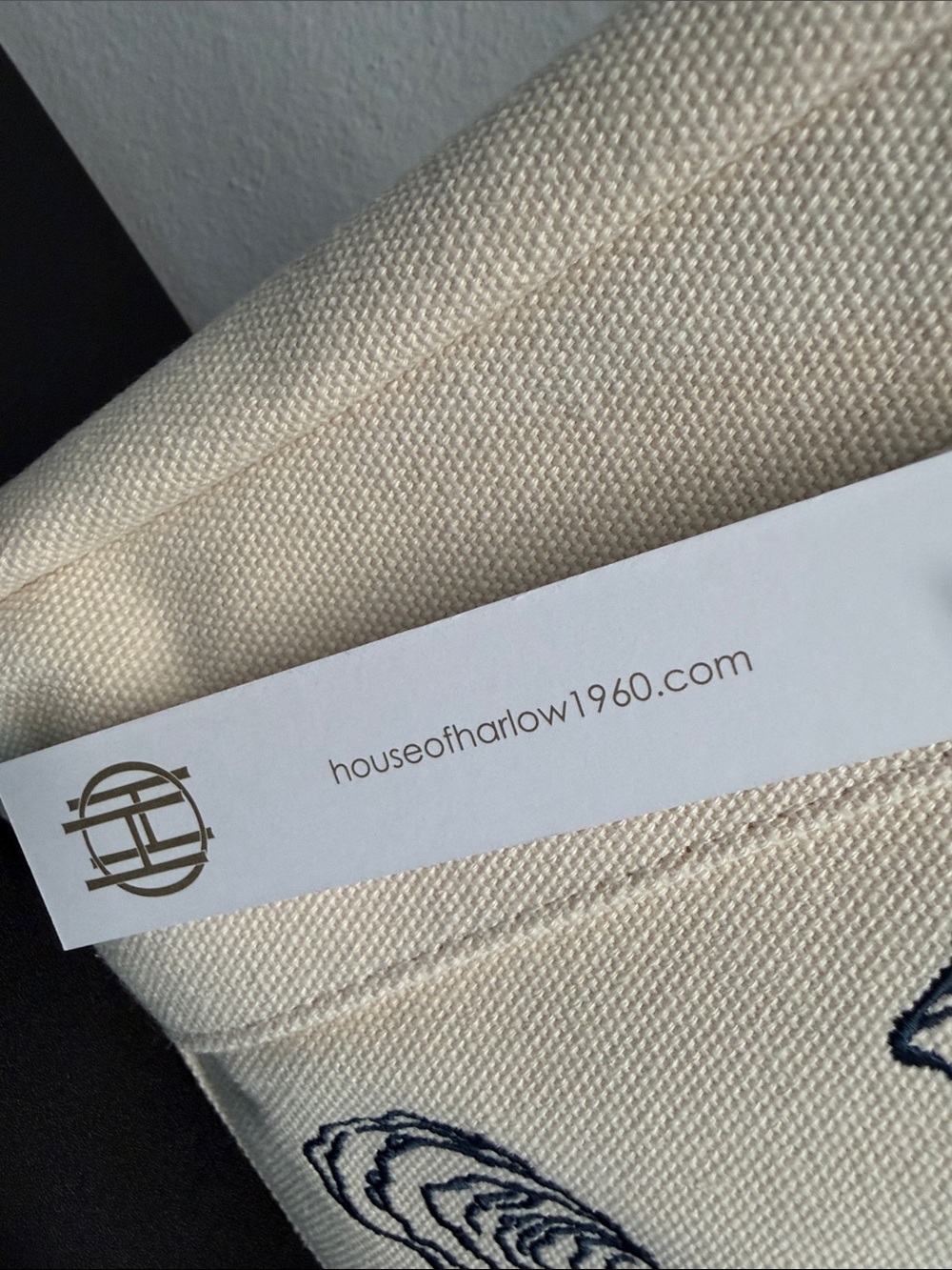 House of Harlow 1960 | Canvas Navy Oyster Embroidery w/ Crossbody & Charms 🦪🌊 - Picture 11 of 13